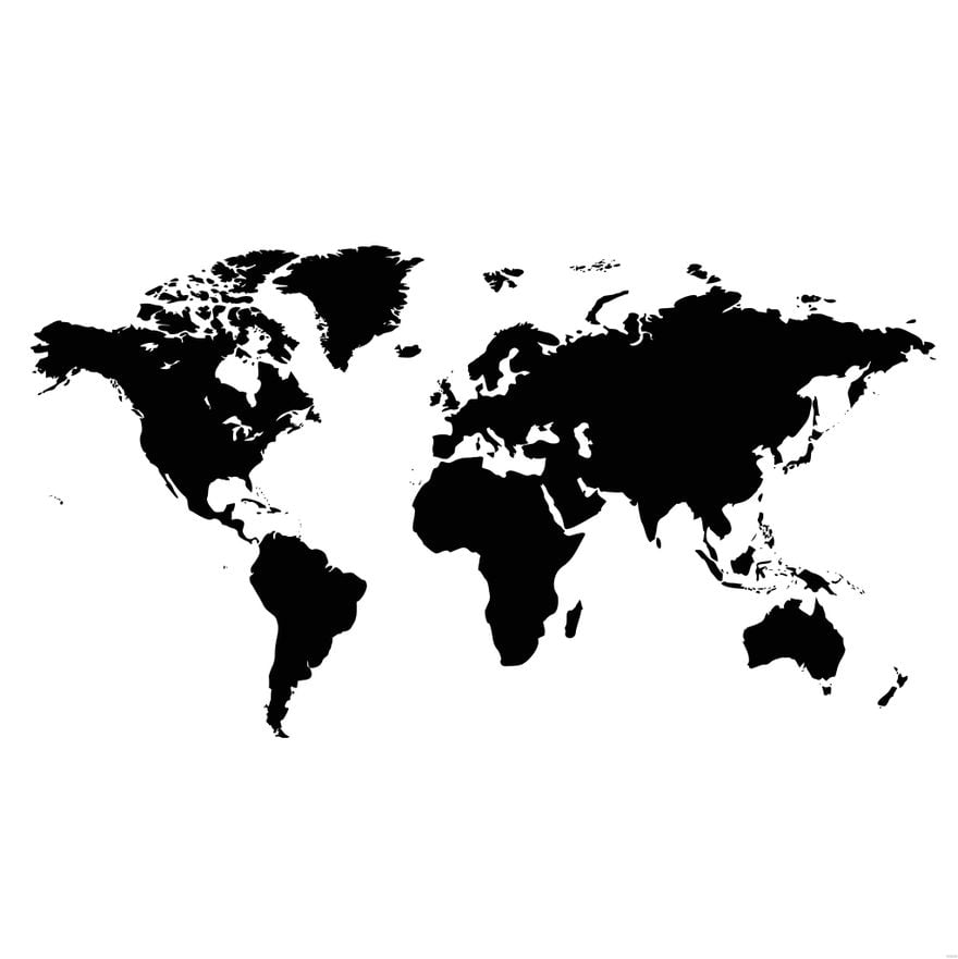 Black and White World Map Illustration