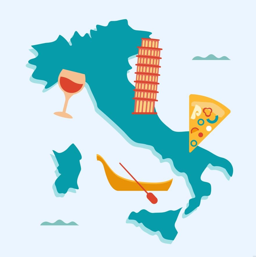 Italy Map Illustration