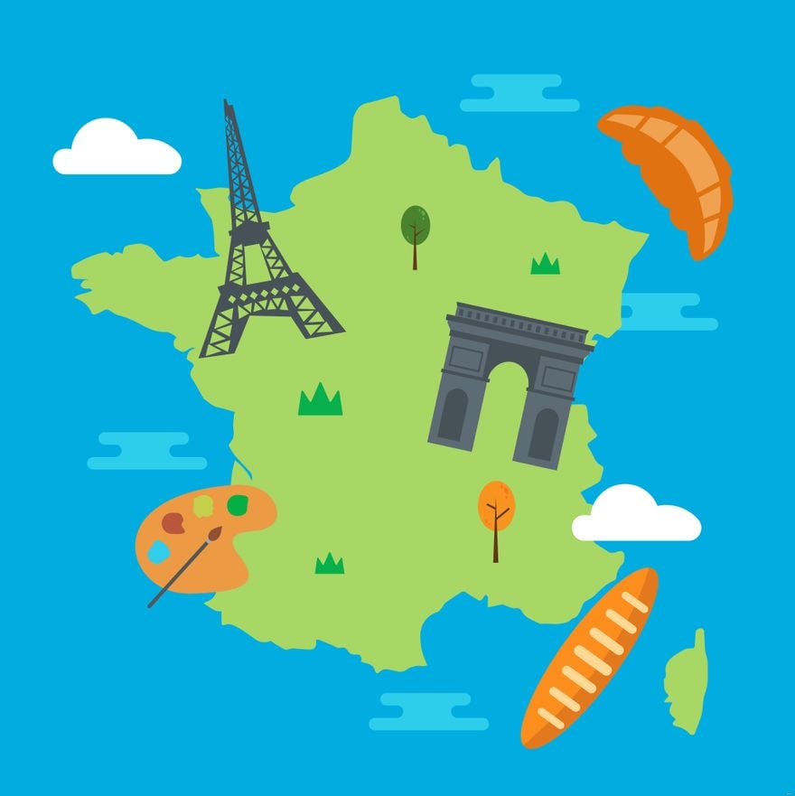 France Map Illustration