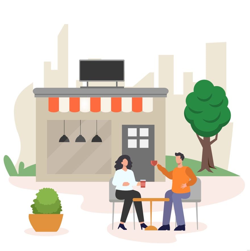 Free Outdoor Cafe Illustration