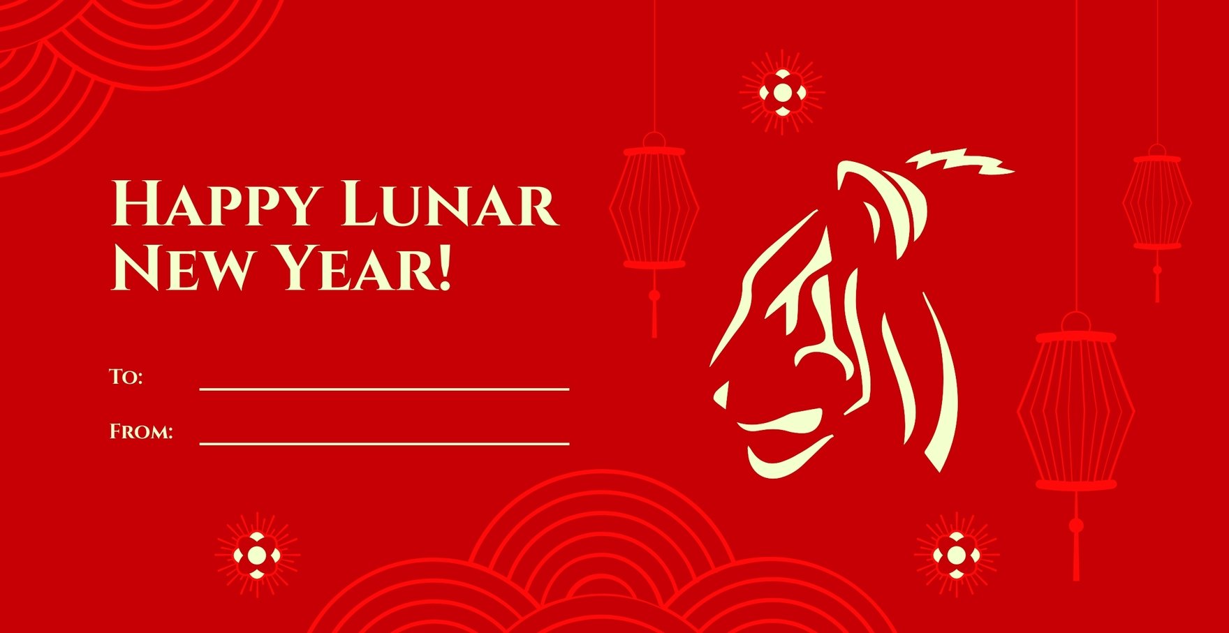 Free Lunar New Year Gift Card Template