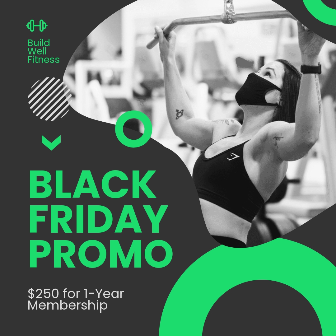 Black Friday Fitness Offer Post, Instagram, Facebook