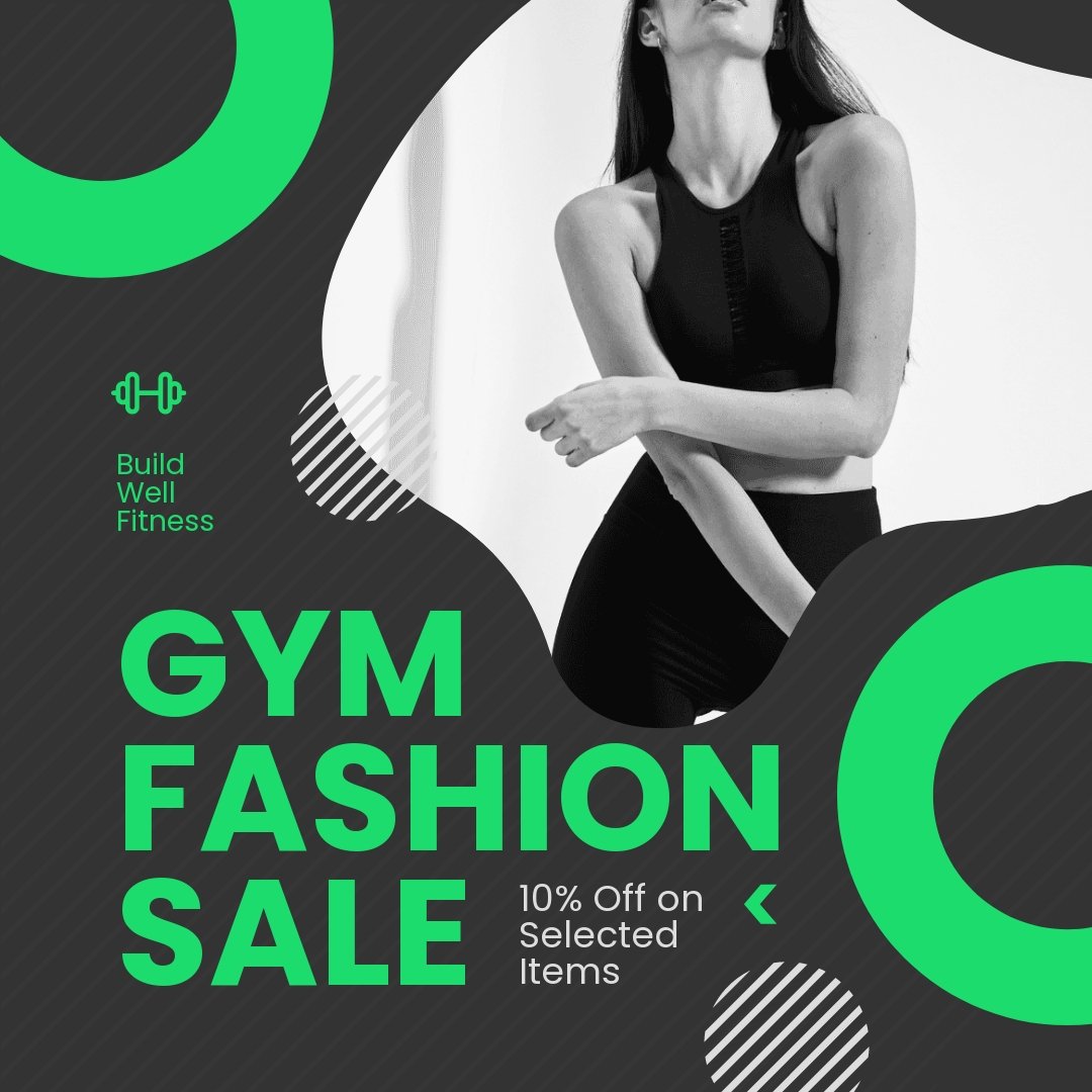 Gym Fashion Sale Post, Instagram, Facebook