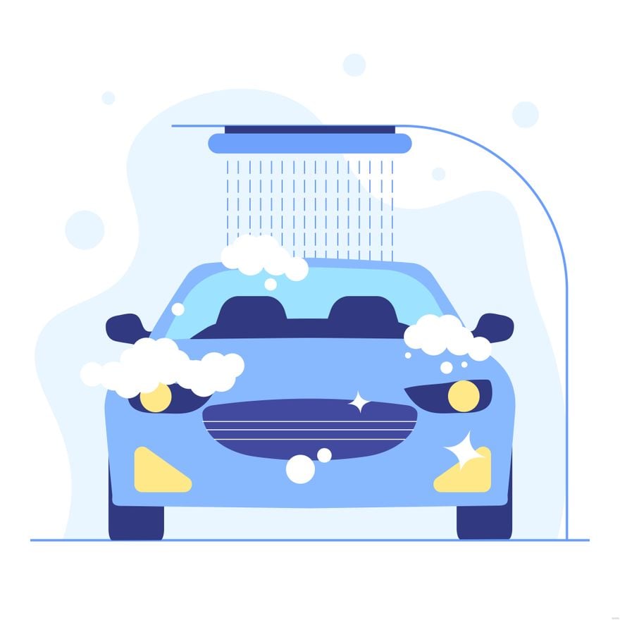 Car Wash Illustration in Illustrator, EPS, SVG, JPG, PNG