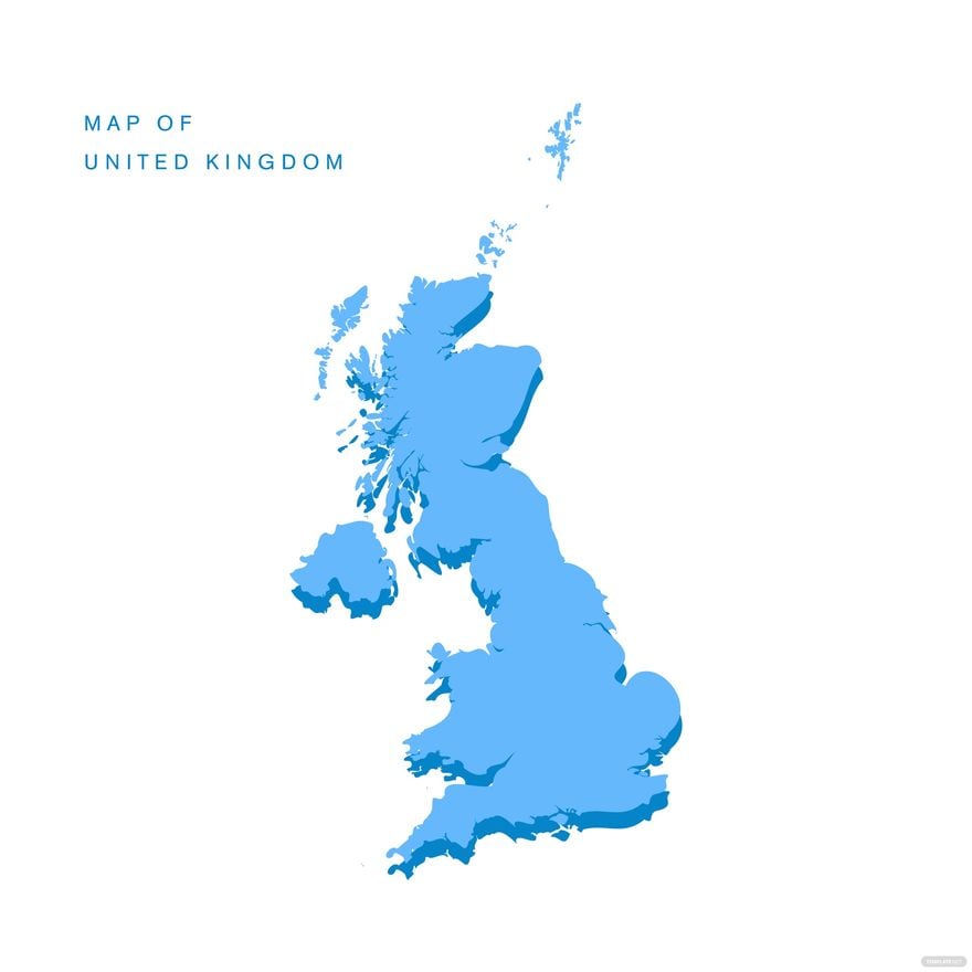 Blue UK Map Vector