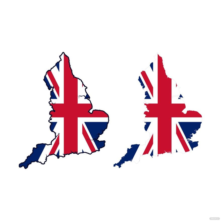 UK Map With Flag Vector
