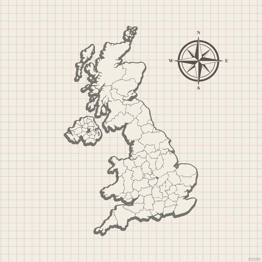 Vintage UK Map Vector