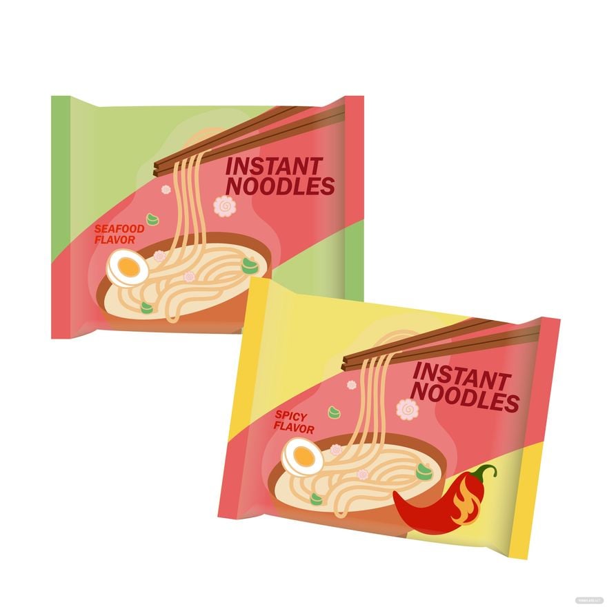 Noodles Packaging Vector