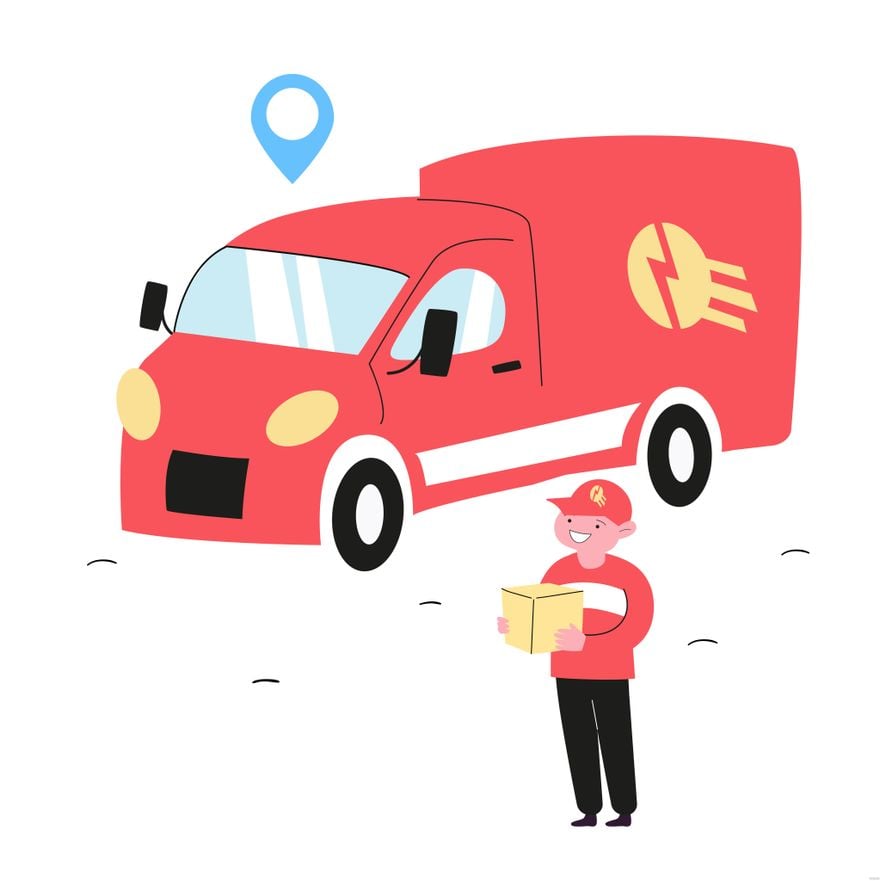 Free Shipping Truck Illustration in Illustrator, EPS, SVG, JPG, PNG
