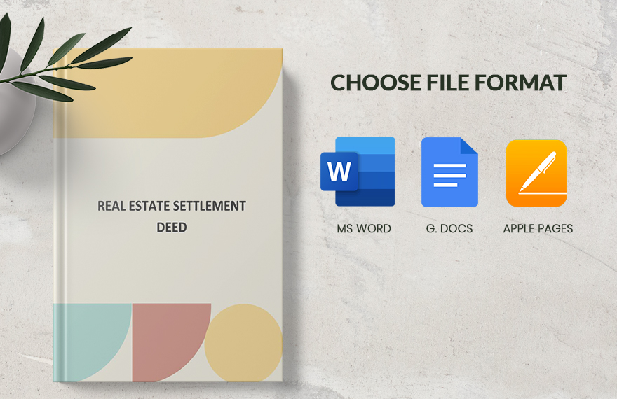 Real Estate Settlement Deed Template 