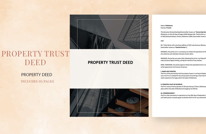 Property Trust Deed Template