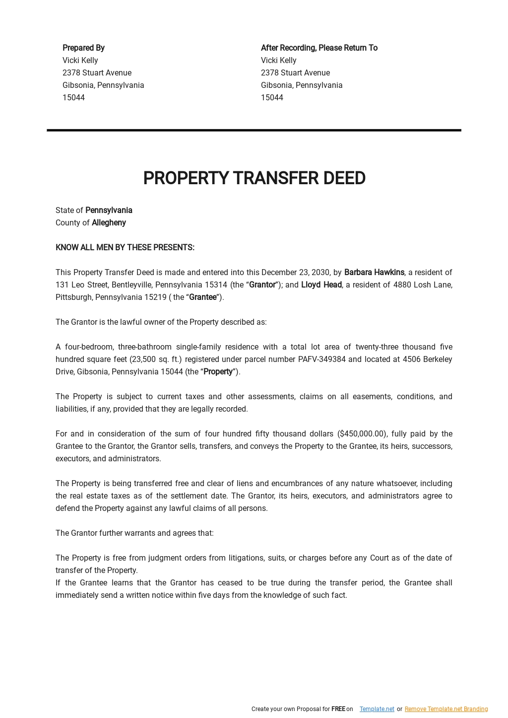 property-transfer-deed-template-template