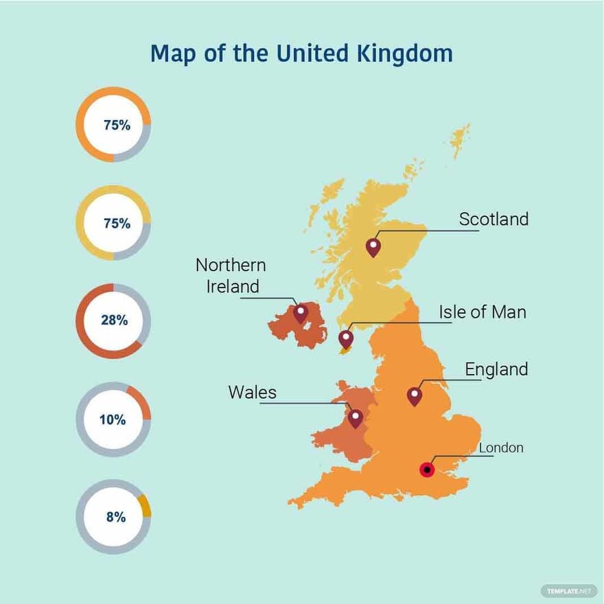 Infographic UK Map Vector