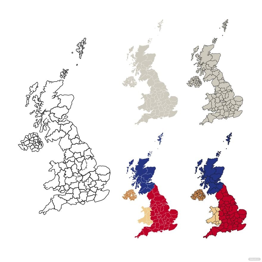 Free Detailed UK Map Vector