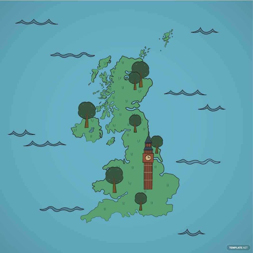 Cartoon UK Map Vector