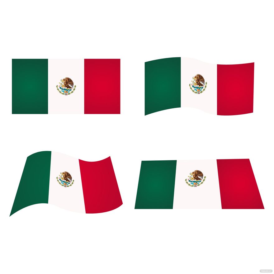Transparent Mexican Flag Vector in Illustrator, EPS, SVG, JPG, PNG