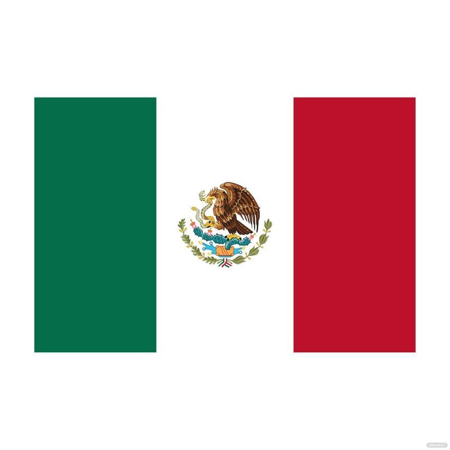 Official Mexican Flag Vector in Illustrator, EPS, SVG, JPG, PNG