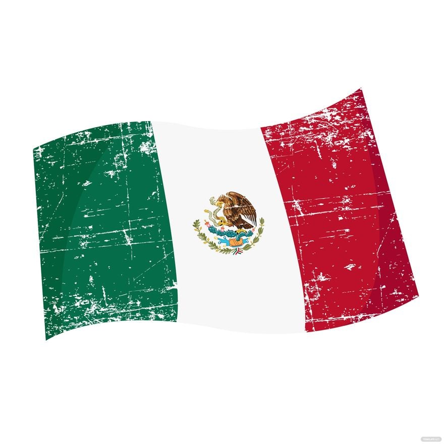 Free Grunge Mexican Flag Vector in Illustrator, EPS, SVG, JPG, PNG