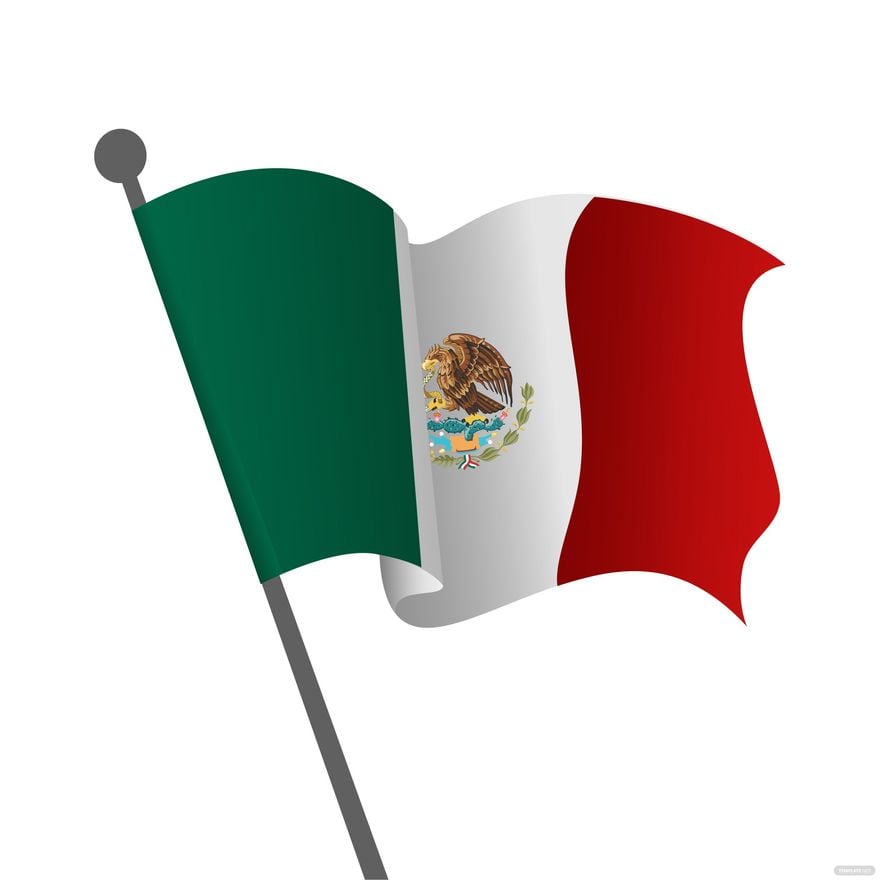 Wavy Mexican Flag Vector