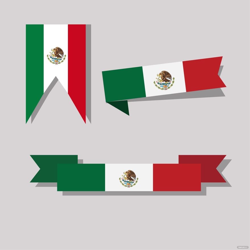 Free Mexican Flag Banner Vector in Illustrator, EPS, SVG, JPG, PNG