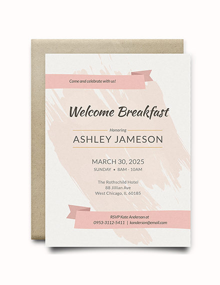 Free Welcome Breakfast Invitation Template Download 344 Invitations In Illustrator Word Welcome Invitation Template