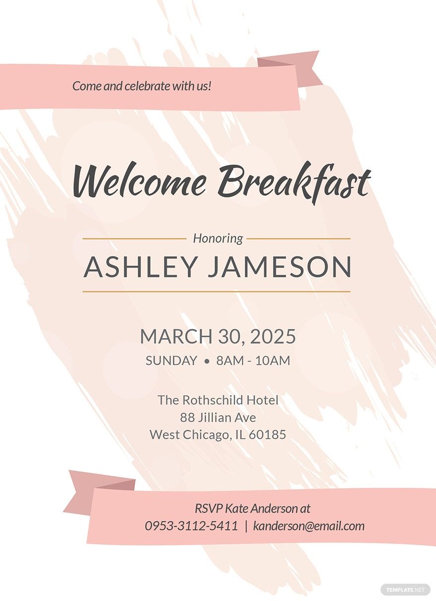 Welcome Breakfast RSVP Invitation Template