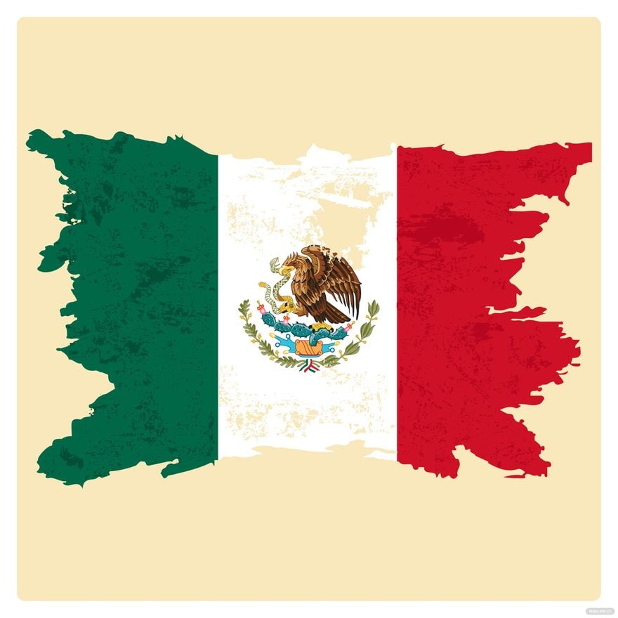 Distressed Mexican Flag Vector in Illustrator, EPS, SVG, JPG, PNG