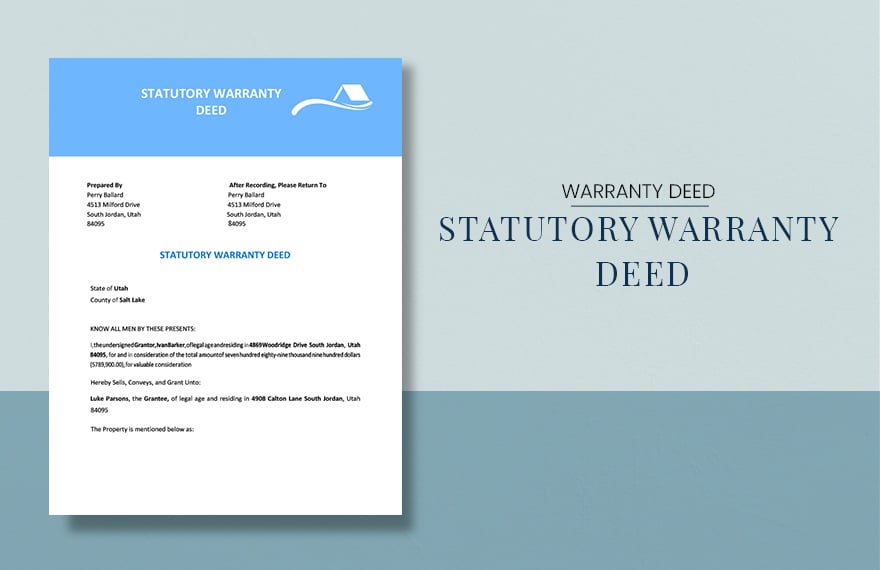 Statutory Warranty Deed Template