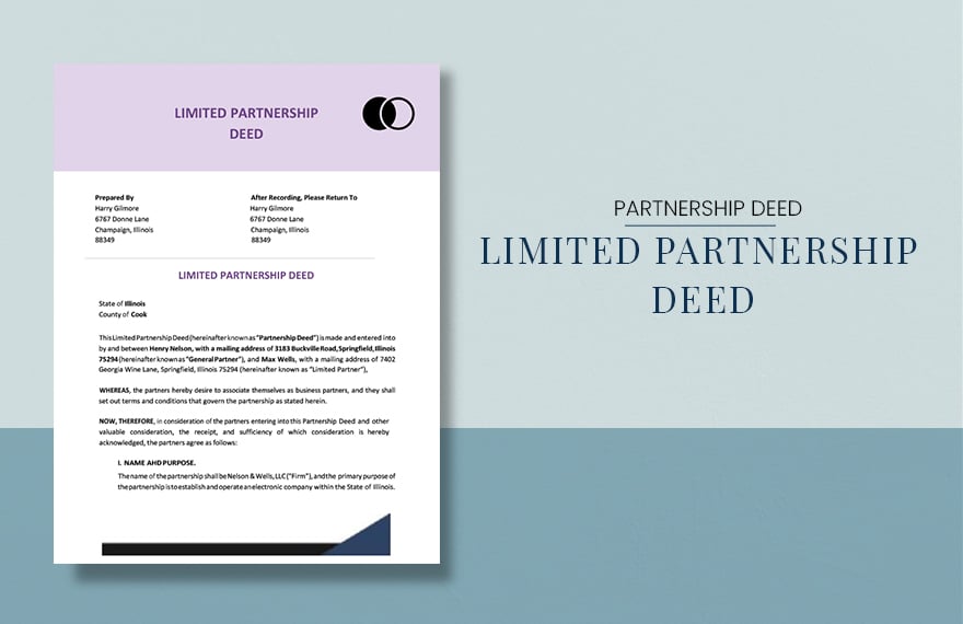 Limited Partnership Deed Template