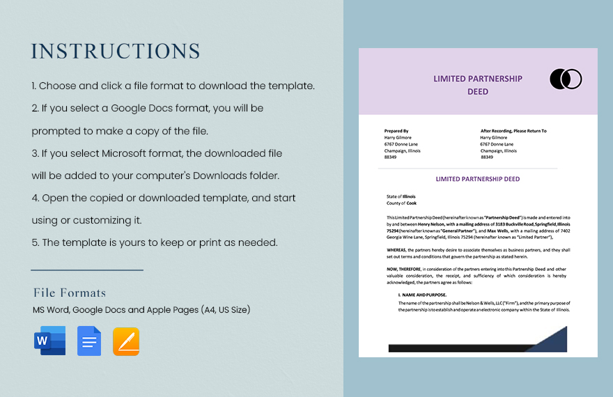 Limited Partnership Deed Template