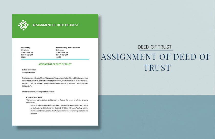 Assignment of Deed of Trust Template