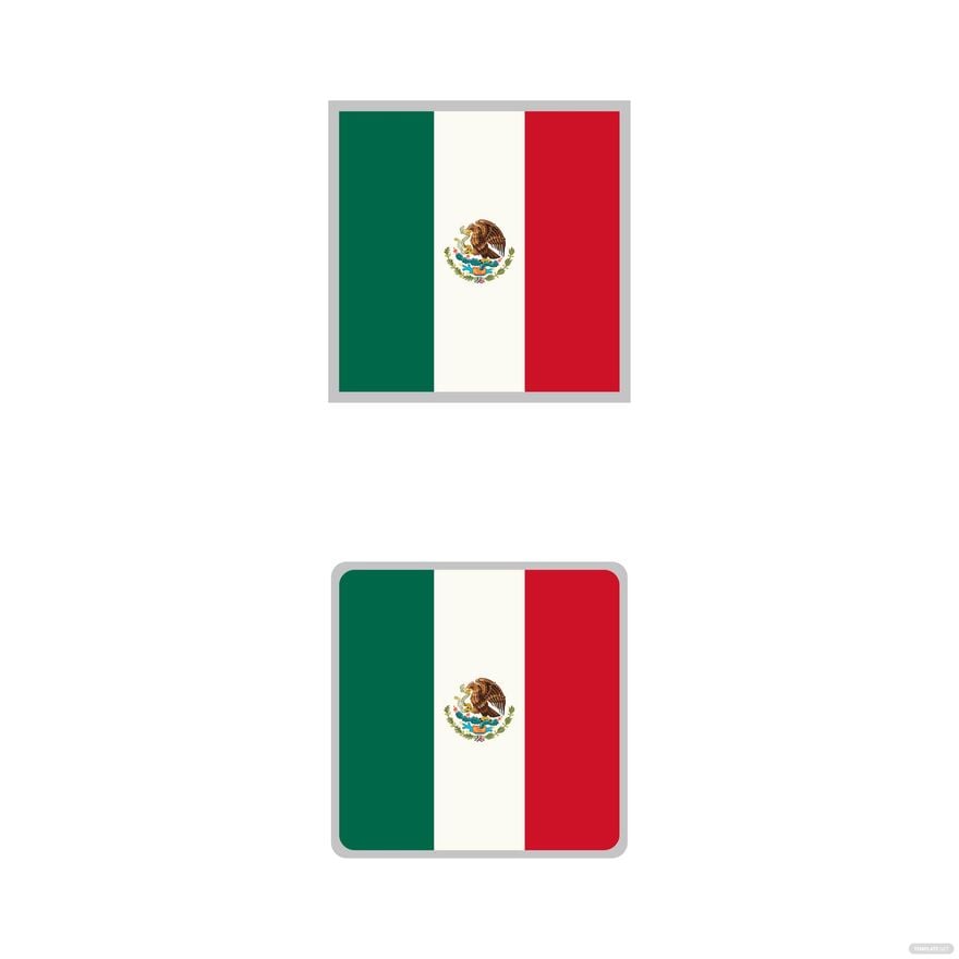 Free Square Mexican Flag Vector