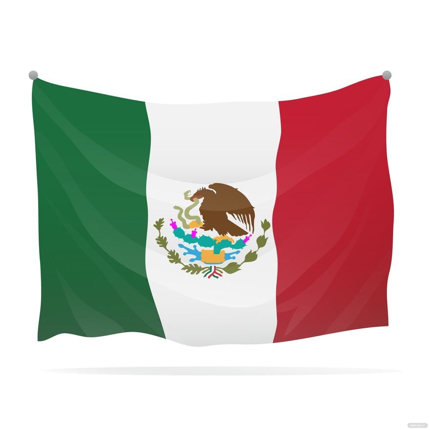 Traditional Mexican Flag Vector in Illustrator, EPS, SVG, JPG, PNG