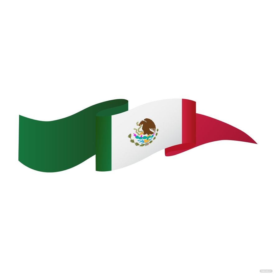 Modern Mexican Flag Vector in Illustrator, EPS, SVG, JPG, PNG