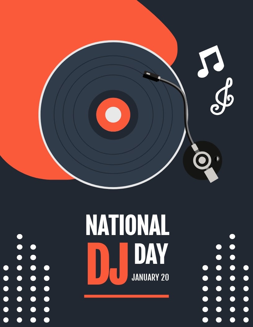 National Dj Day Flyer Template