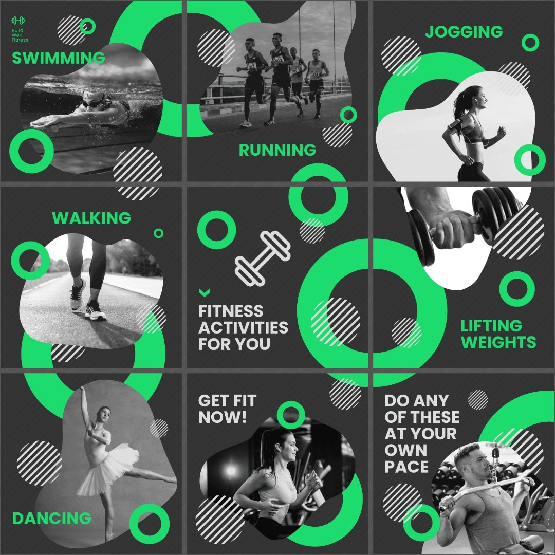 Fitness Activity Puzzle Post, Instagram, Facebook Template