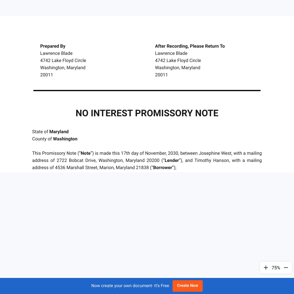 Free Promissory Note Template - Download In Word, Google Docs, Pdf 