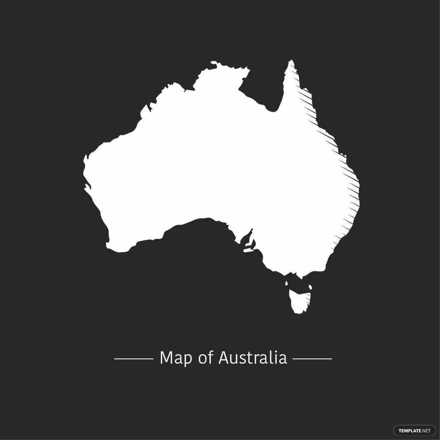 White Australia Map Vector