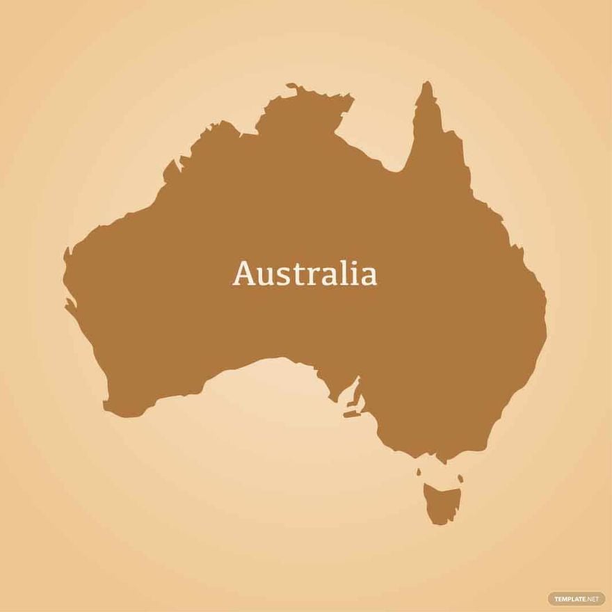 Plain Australia Map Vector in Illustrator, EPS, SVG, JPG, PNG