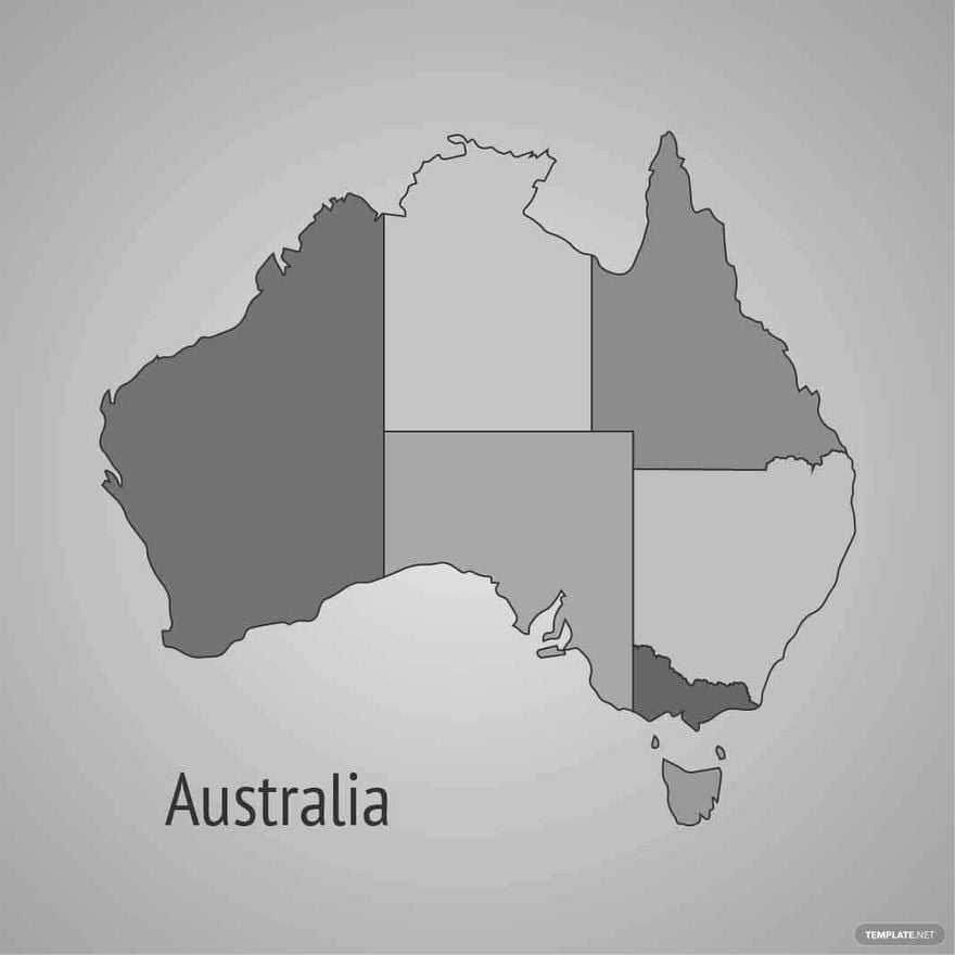 Free Grey Australia Map Vector in Illustrator, EPS, SVG, JPG, PNG