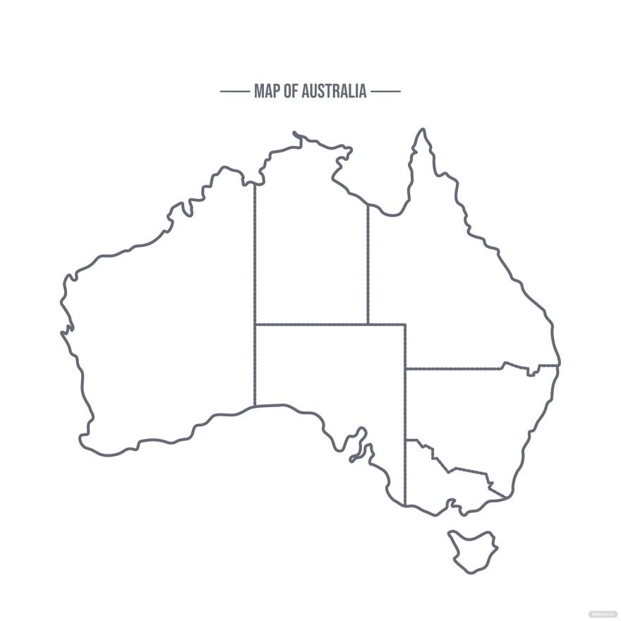 Australia Map Outline Vector
