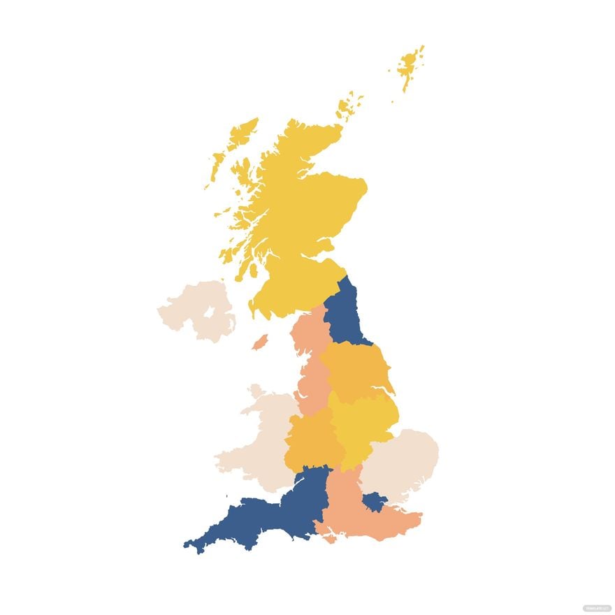 UK Regions Map Vector