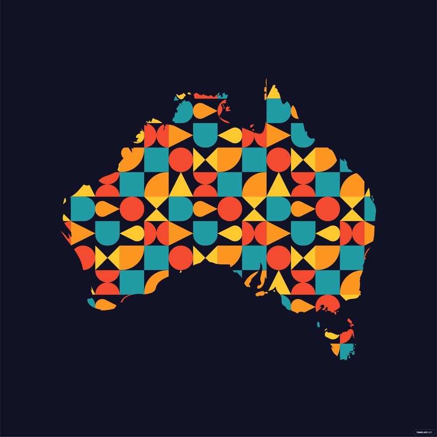 Free Abstract Australia Map Vector in Illustrator, EPS, SVG, JPG, PNG