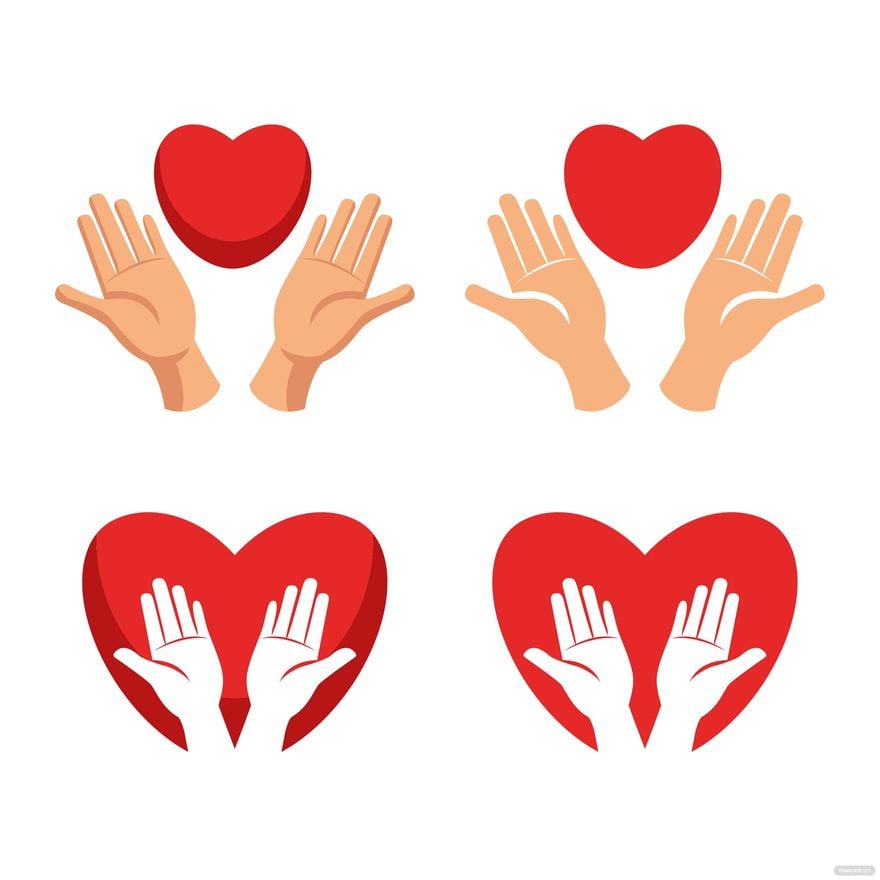 Praying Hands With Heart Vector