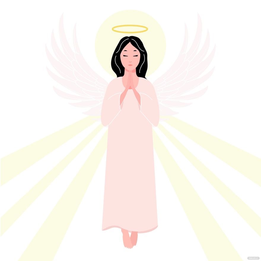 Praying Angel Vector in Illustrator, EPS, SVG, JPG, PNG