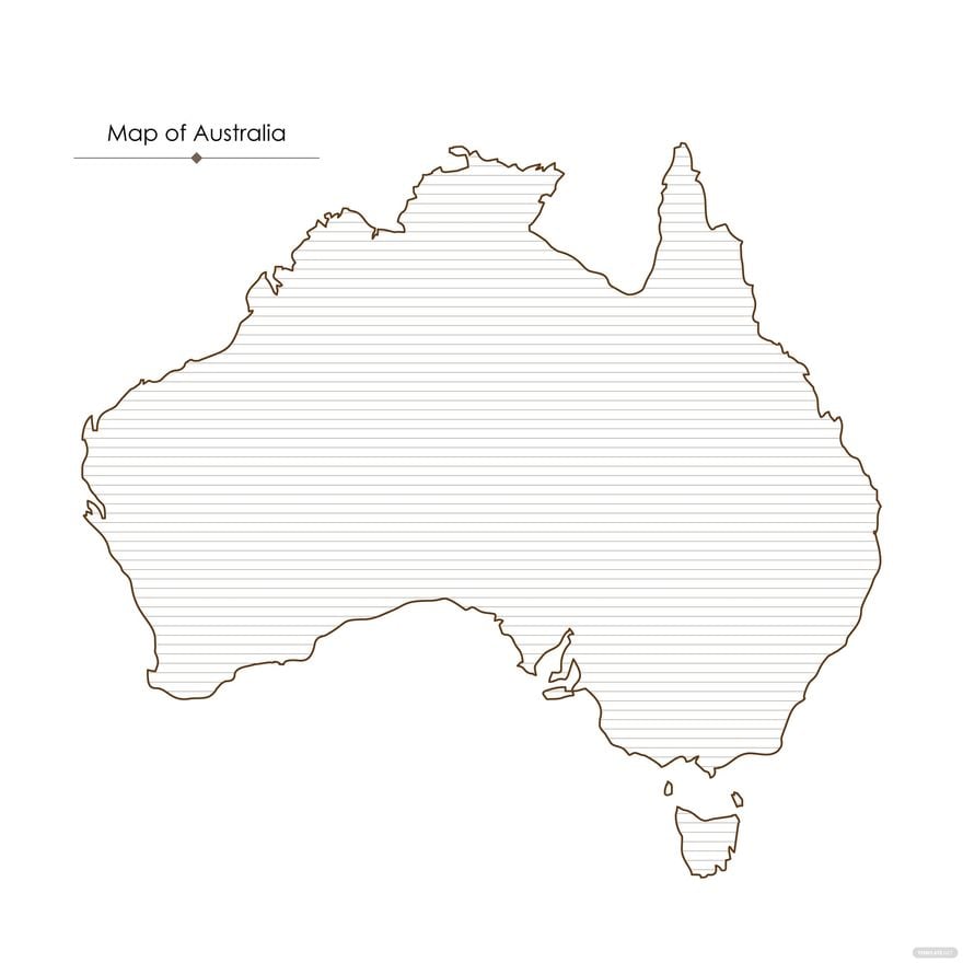 Australia Line Map Vector