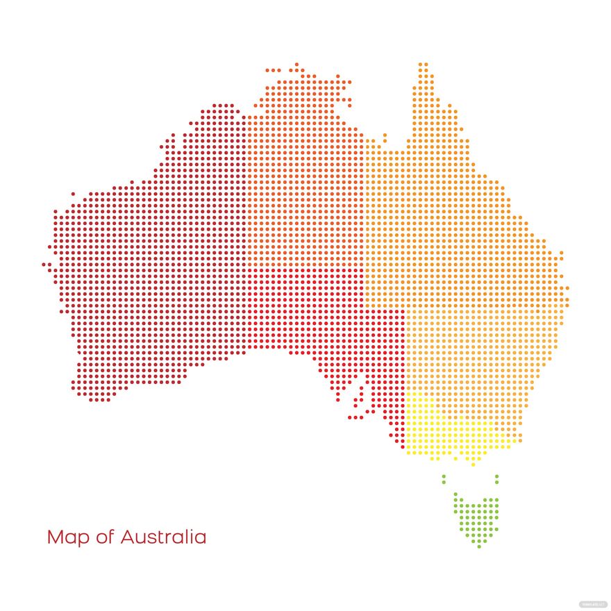 Dotted Australia Map Vector