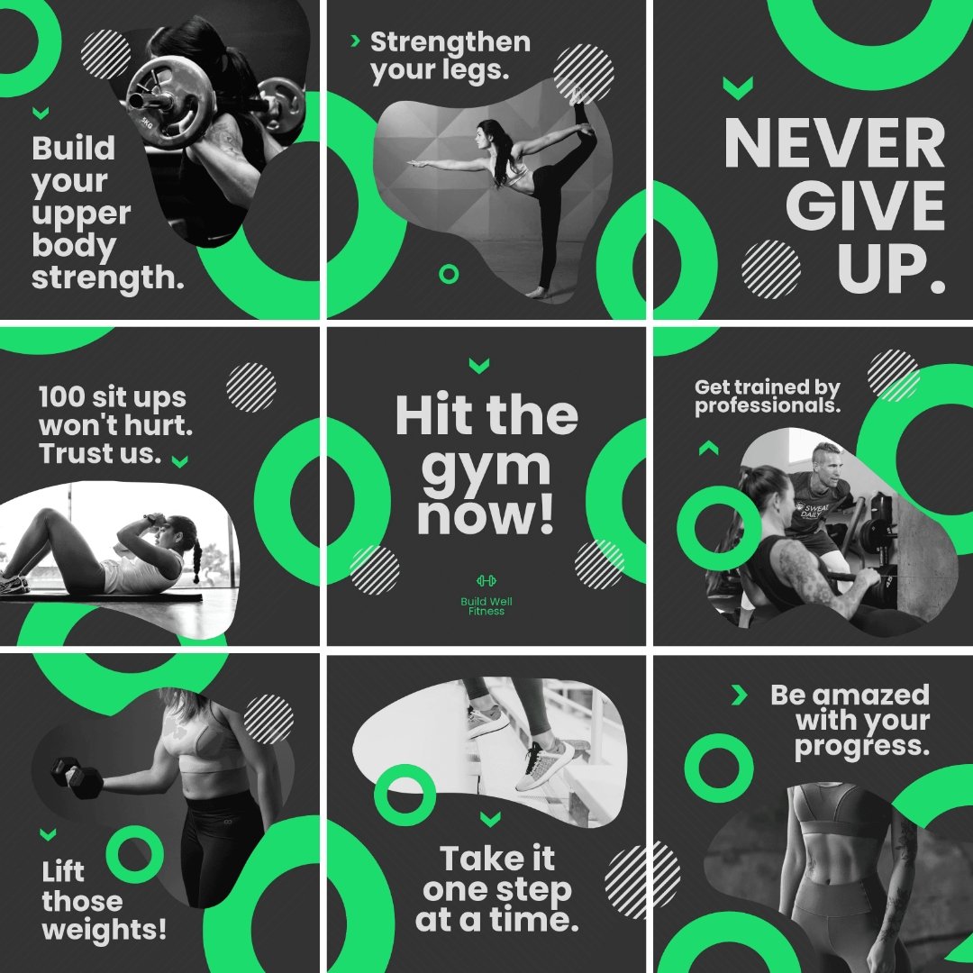 Gym Puzzle Post, Instagram, Facebook Template
