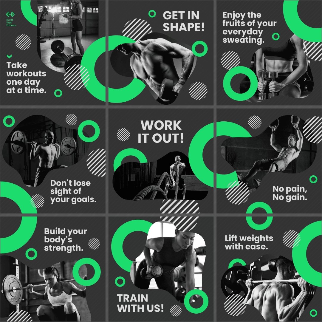 Workout Puzzle Post, Instagram, Facebook Template