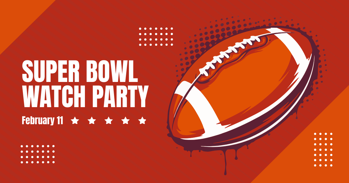 Super Bowl Watch Party Facebook Post Template